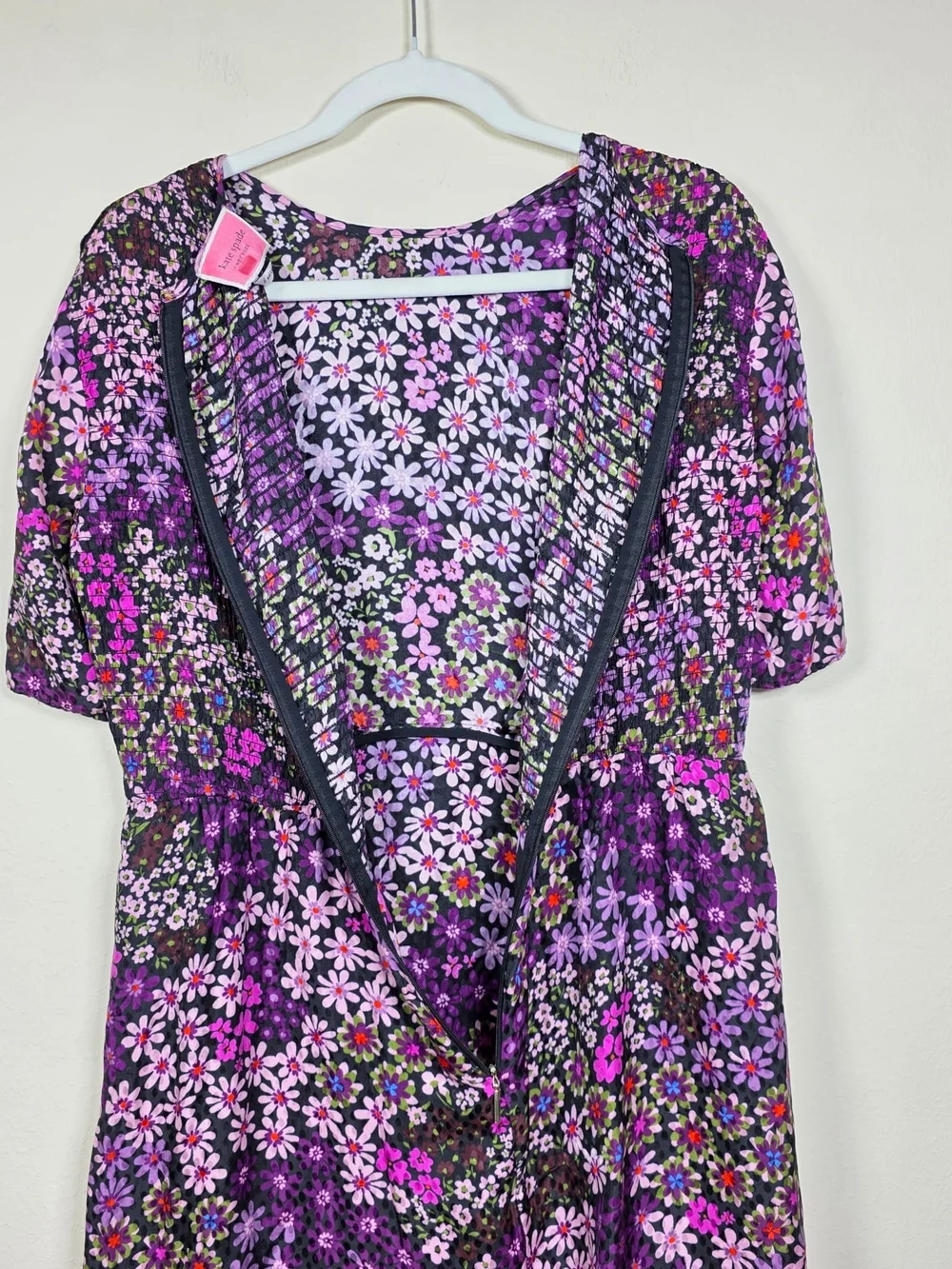 Kate Spade Pacific Petals Smocked Silk and Viscose Dress Size 6 MSRP $428